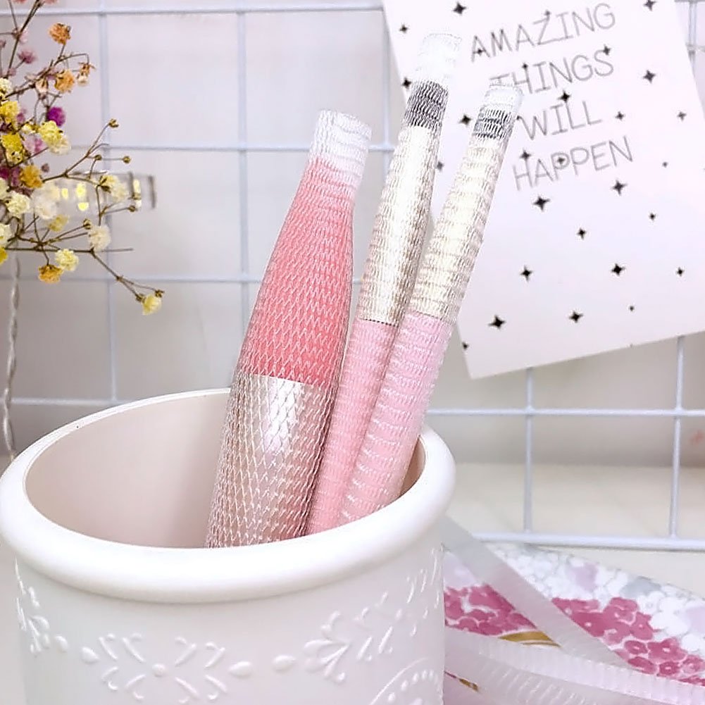 VGoodall 100 Pcs Makeup Brush Protector, Expandable Mesh Cover, Cosmetic Brush Pen Cover Guard for Brush Storage or Travel