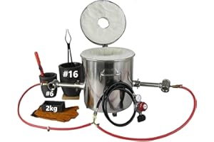 LSMIITTH 16KG/35LBS Propane Smelting Furnace Kit, Dual Burner Metal Smelter Furnace with Crucible(16KG&6KG), Up to 2642℉, Casting Foundry Furnace for Melting Metal Recycled Gold Silver Copper Aluminum