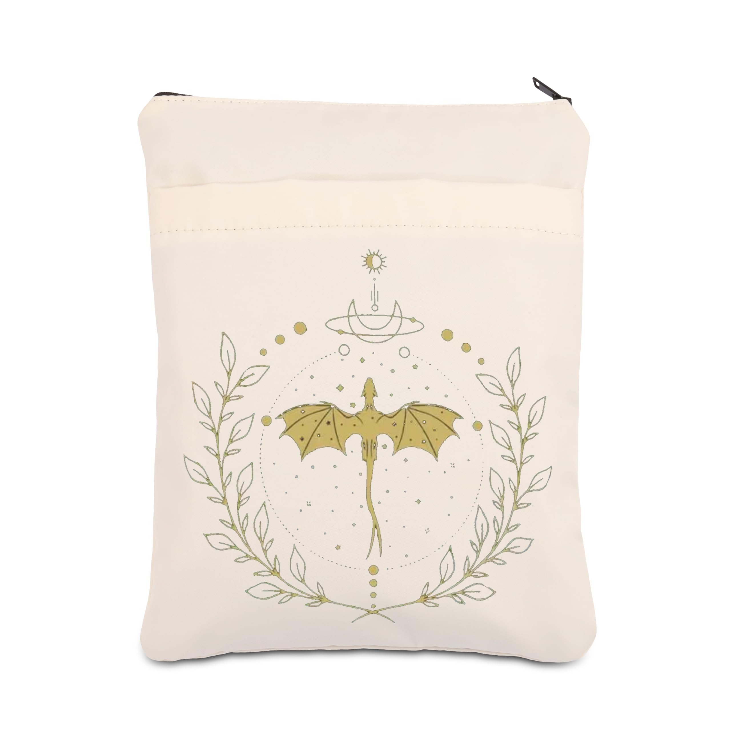AKTAP Fourth Wing Merch Gift Fourth Wing Books Sleeve Empyrean Series Book Gifts Dragon Rider Gifts for Bookish Books Worm Pouch (Fourth Wing Book Sleeve Beige)