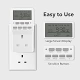 HBN 7 Day Digital Timer with Countdown 20 On/Off Weekly Settings 13A view 2