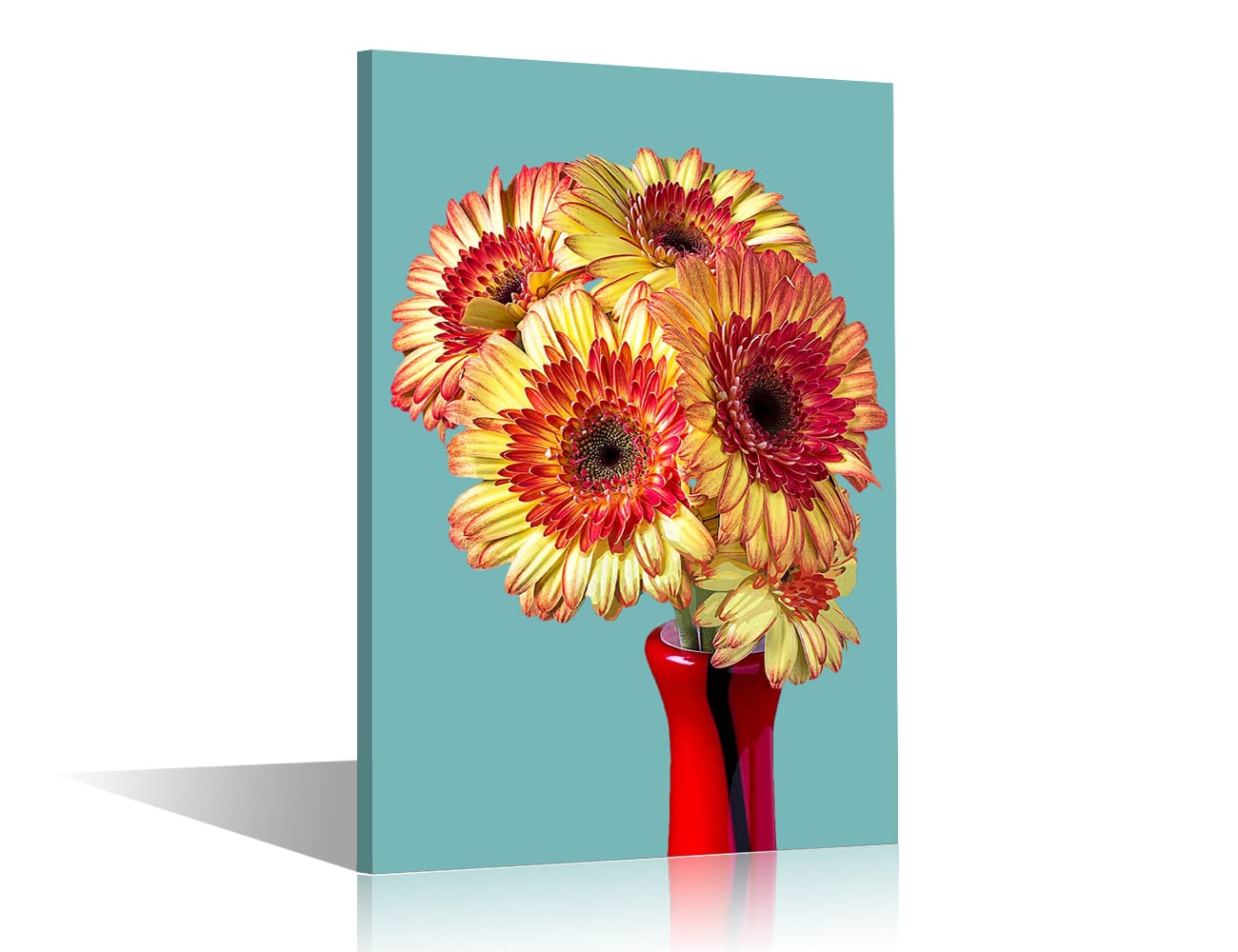 Sunflower in Vase Wall Art Canvas Print for Home Decor Paintings Modern Artwork for Living Room Decoration Flower Pictures Photo Prints On Canvas 8x12inch (20x30cm) — image 1