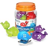 Learning Resources Snap-n-Learn Stacking Whales, Educational Toys ,Fine Motor, Counting & Sorting Toy, Shape Sorting, 15 Pieces, Ages 2+