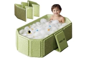 AUGONLA Collapsible Bathing Basin 29.5×17.7×9.8 in, Foldable Portable Tub with Drain Plug, Compact Storage Basin for Toddlers and Pets, Suitable for Outdoor, Travel or Balcony Use