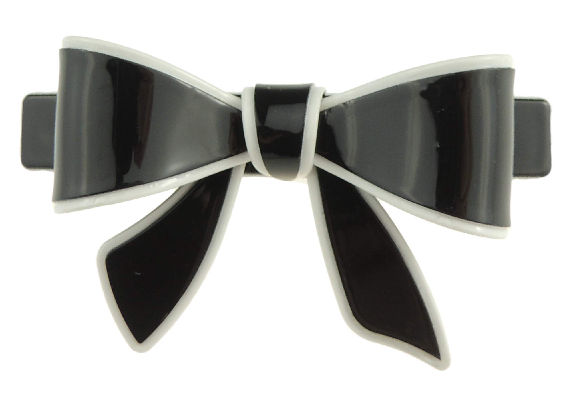 Pretty Chunky Candy Colour Acrylic Hair Barrette Clip (Black White)