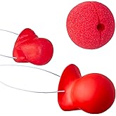 Yilistore 3 Pieces Circus Clown Nose,1 Foam and 2 Rubber Clown Nose Set for Costume Party Cosplay Halloween Christmas Decor Red