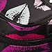 SHACOS Fashionable Portable Cosmetic Toiletry Bags Polyester Fiber Makeup Brush Bags with Mirror 2pcs a Set (Black Lips)