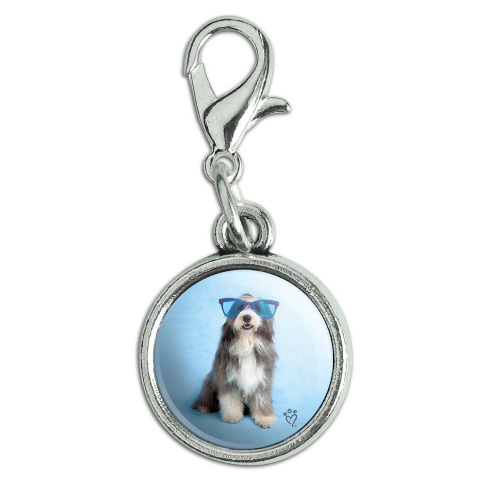 Famous Brand Graphics More Sheepdog Bearded Collie Dog Giant Blue Sunglasses Antiqued Bracelet Pendant Zipper Pull Charm With Lobster Clasp Clients First Reputation First Maaun Net