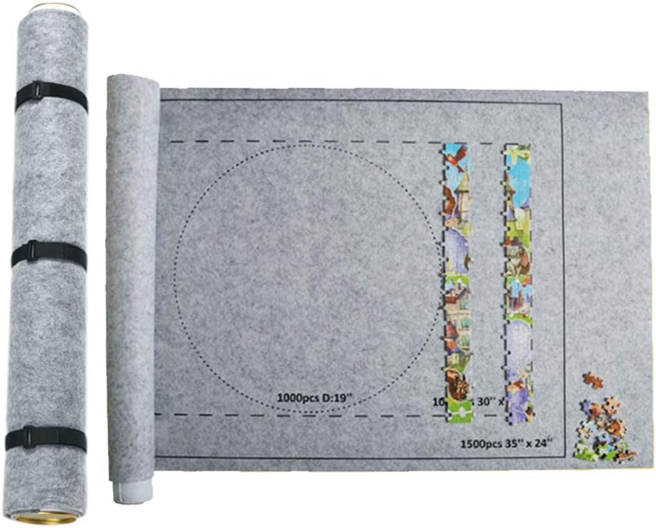 Portable Puzzle Mat Felt Jigsaw Puzzle Roll Felt Mat Puzzle Storage Board Jigsaw Puzzle Roll Up Play Mat (up to 3000 pcs)
