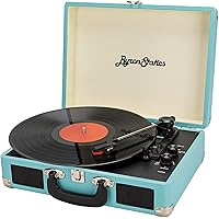 ByronStatics Vinyl Record Player, 3 Speed Turntable Bluetooth Record Player with Built in Stereo Speakers, Replacement Needle