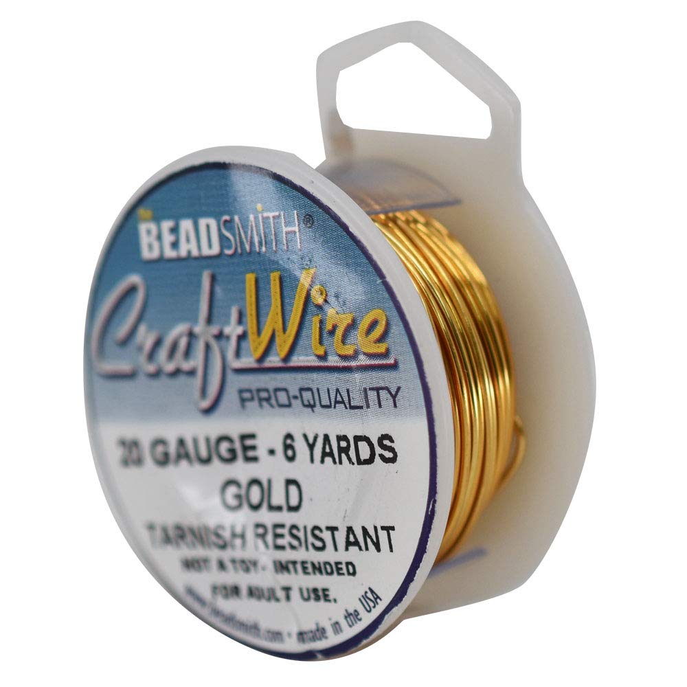 Beadsmith Craft Wire 20 Gauge Gold Color Round Wire 6 Yards by Beadsmith