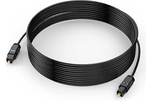 DTEEDCK Optical Audio Cable 20 feet, Digital Audio Optical Cable Ultra-Thin Cord, Toslink SPDIF Fiber Optic Cable Compatible with TV Sound Bar Home Theater PS4 Xbox Samsung Vizio