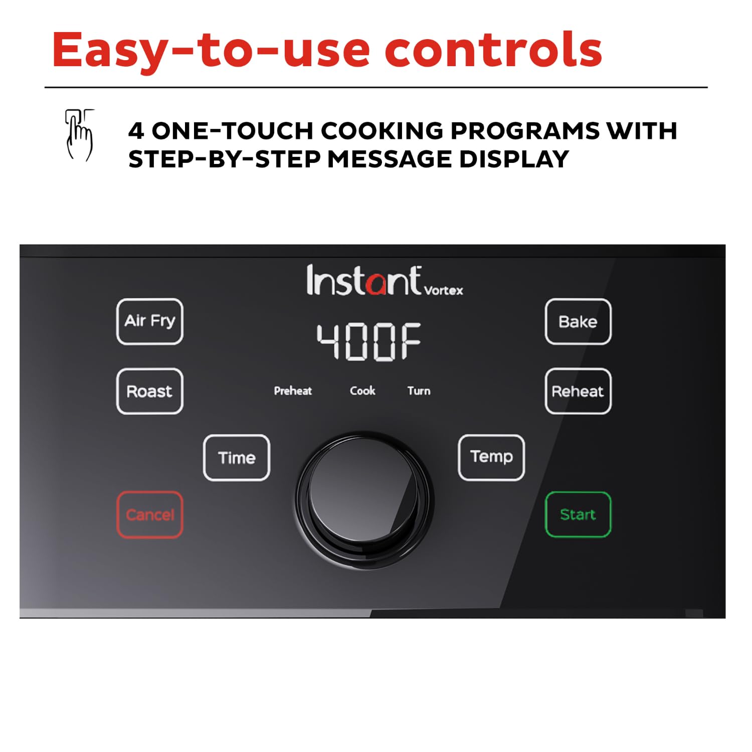 Freidora de aire Instant Pot Vortex 5.7QT, opciones de programas personalizados, funciones 4 en 1, tecnología EvenCrisp que crujiente, asa, hornea y recalienta, más de 100 recetas en la aplicación, de los creadores de Instant Pot, negra