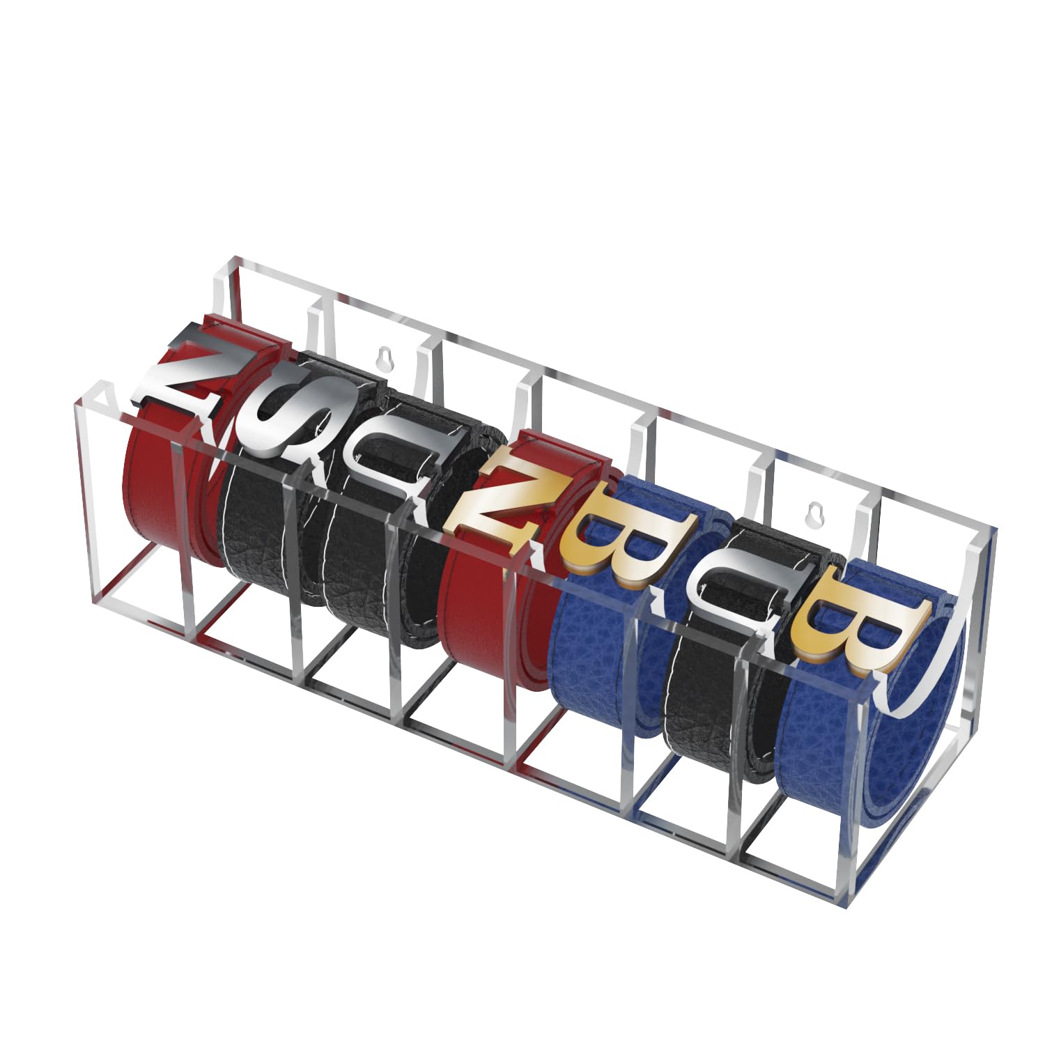 Photo 1 of GTI Belt Organizer, 7 Compartments Belt Organizer for Closet and Drawer, Acrylic Display Case for Tie and Belt, Belt Storage Organizer for Men Women