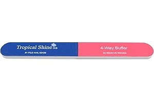 Tropical Shine 4-Way Small Nail Buffer, 5.5 Inches