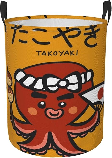 Amazon インテリア ランドリーバスケット ランドリーかご 大容量約60リットル 折りたたみ 洗濯カゴ 日本食たこ焼きタコ漫画ベクトルイラスト落書きスタイル 洗濯カゴ マウスパターン 収納ボックス 雑貨収納 防水 折りたたみ 取っ手付き かわいい 人気ダッズ 40x50cm