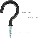 Sricam 100 Pack Cup Ceiling Hooks Vinyl Coated 1-1/4 in Black view 5