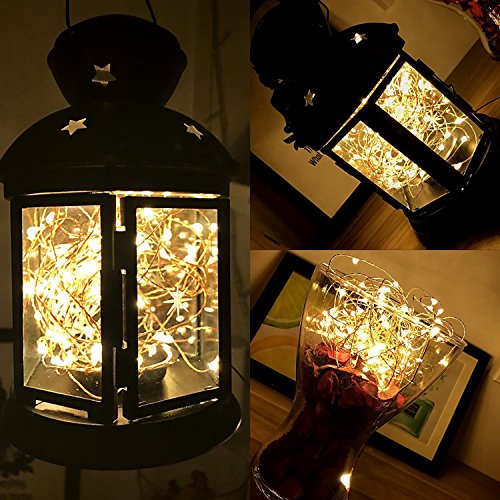 image for B-right Solar Outdoor String Lights, Copper Wire String Lights 200LEDs