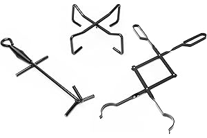 TAILGRILLER 26" Campfire Fireplace Tongs,Folding Finish Camp Dutch Oven Lid Stand and Camp Cast Iron Dutch Oven Lid Lifter Outdoor Tools kits