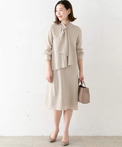 Amazon アーバンリサーチ ロッソ ワンピース ドレス ボウタイドレープワンピース レディース Ra04 26d001 G Beige Free ワンピース チュニック 通販