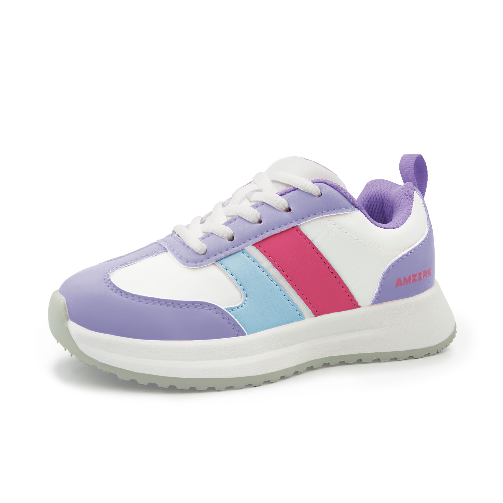Photo 1 of Girls Shoes Size 1 Sneakers for Boy Lightweight Tennis Shoe for Kids Purple and White Color