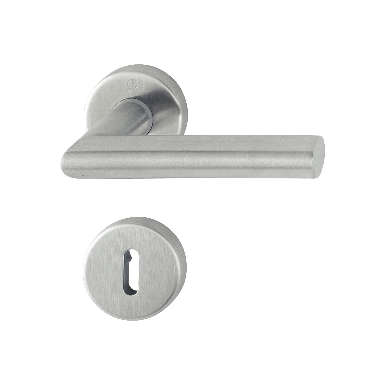 Hoppe Amsterdam Door Handle Set with Rosette BB Ward Lock Matte Stainless Steel 3286411