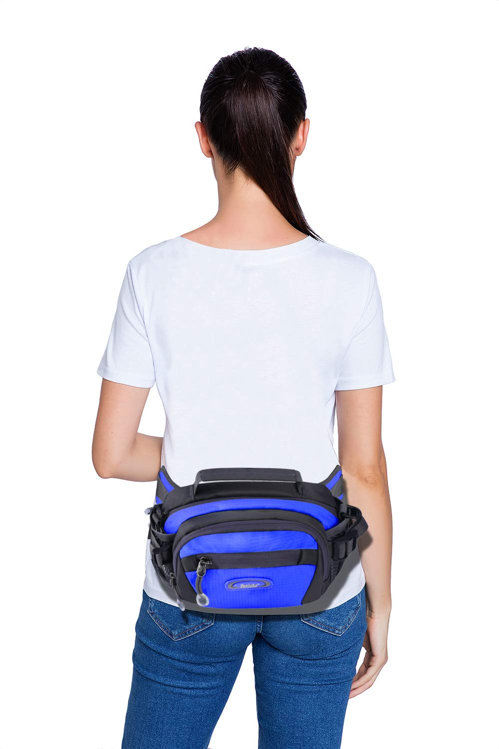 Y&R Direct Fanny Pack Waist Bag Packs Large Running Belt Bum Purse Bags with Bottle Holder Extension Strap Women Men Boy Girls Kids Gifts Waterproof Multicolor Outdoor Walking Hiking (Sky Blue)