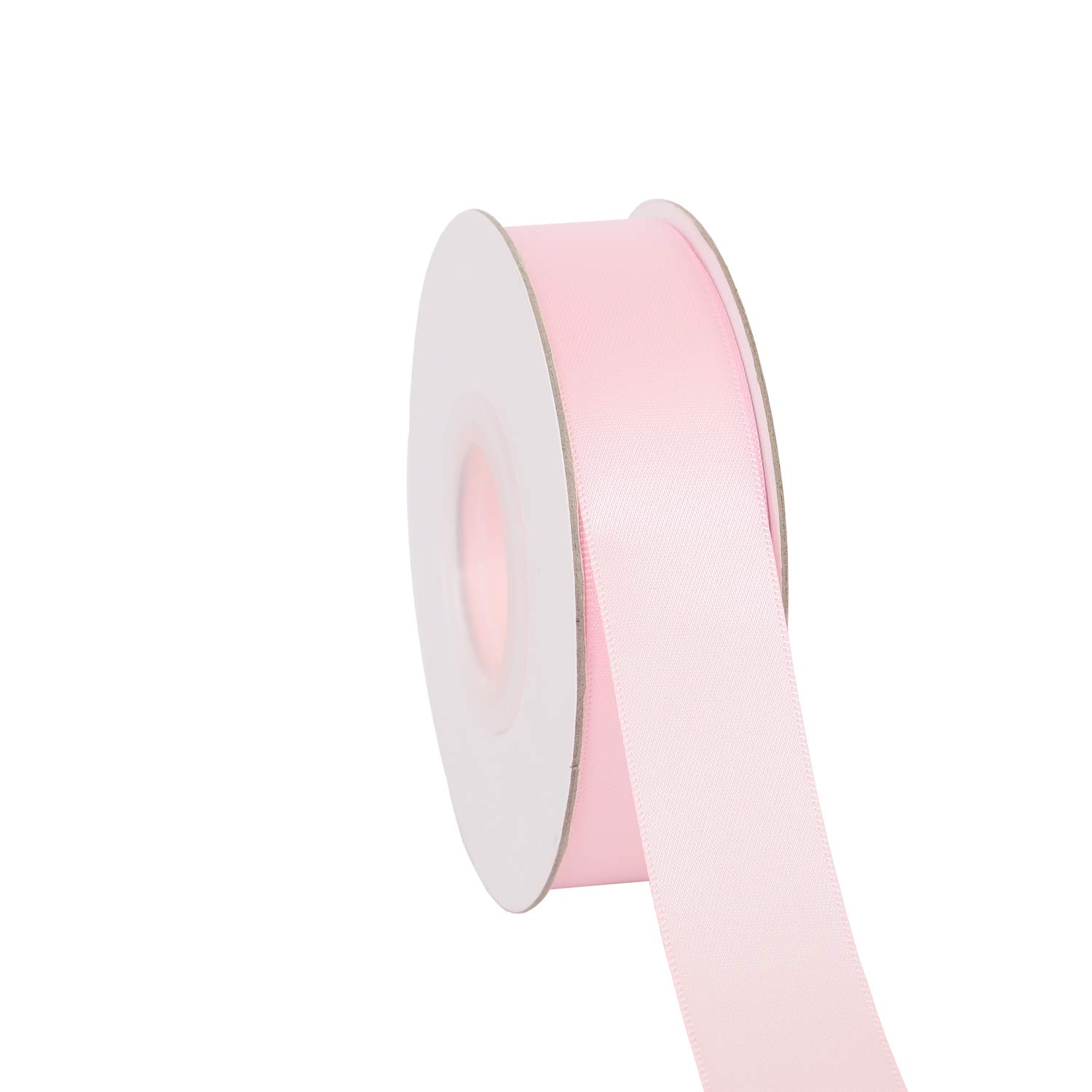 Ribbonitlux 25mm Wide Double Face Satin Ribbon 22 Meters (117-Light Pink, Set for Gift Wrapping, Party Decor, Sewing Applications, Wedding and Craft