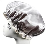 Beaupretty 3pc Shower Caps Large Elastic Polyester Bathing Spa Hair Protect view 2