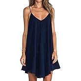 Chamllymers Women's Nightgowns Chiffon Sleep Lingerie Full Slips Sleeveless Nightshirts Pajama Dress