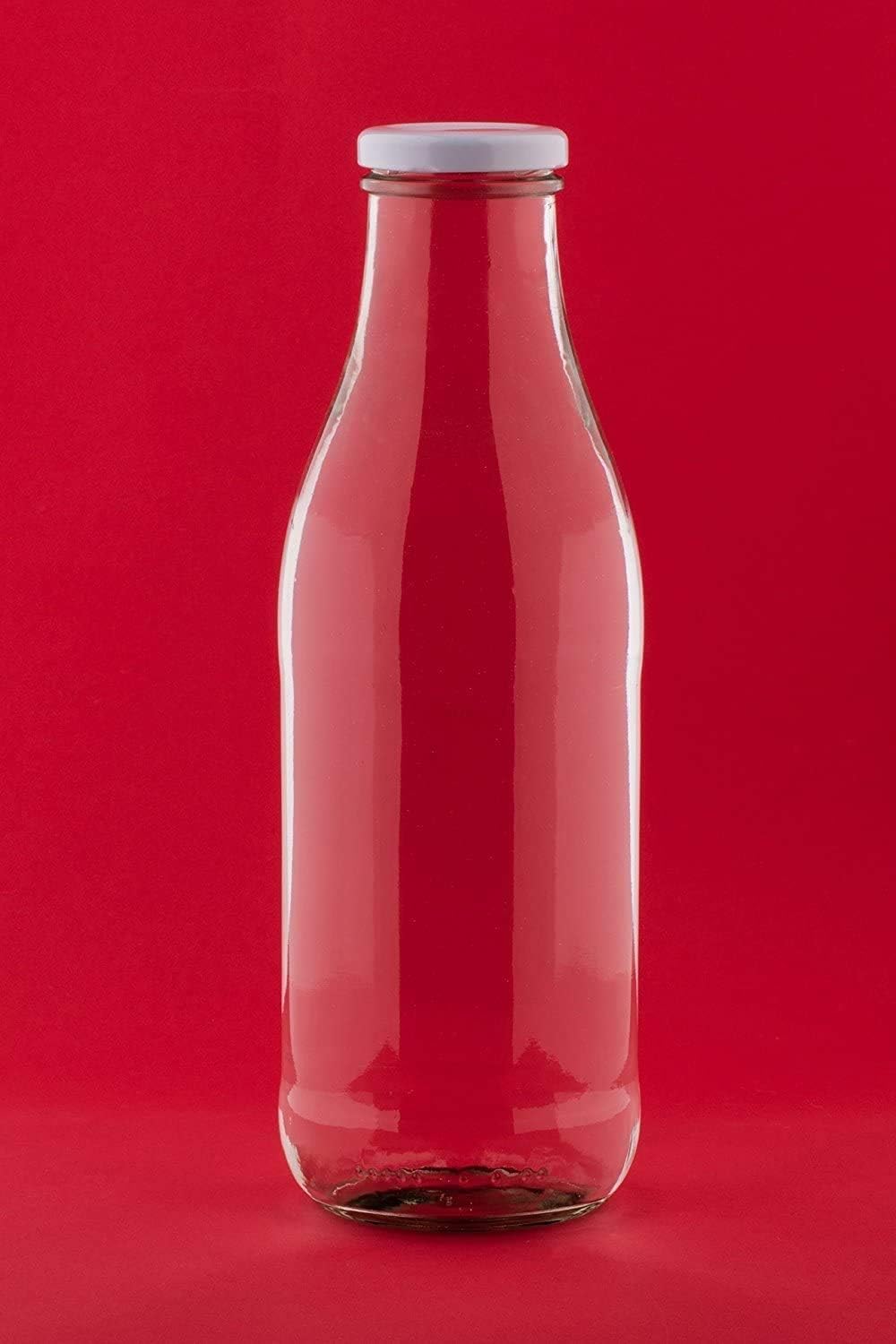 250 ml empty glass bottles, milk bottles, small juice bottle with screw cap, 0.25 litres, from slkfactory, Glass, White, 24 Pieces - Image 3