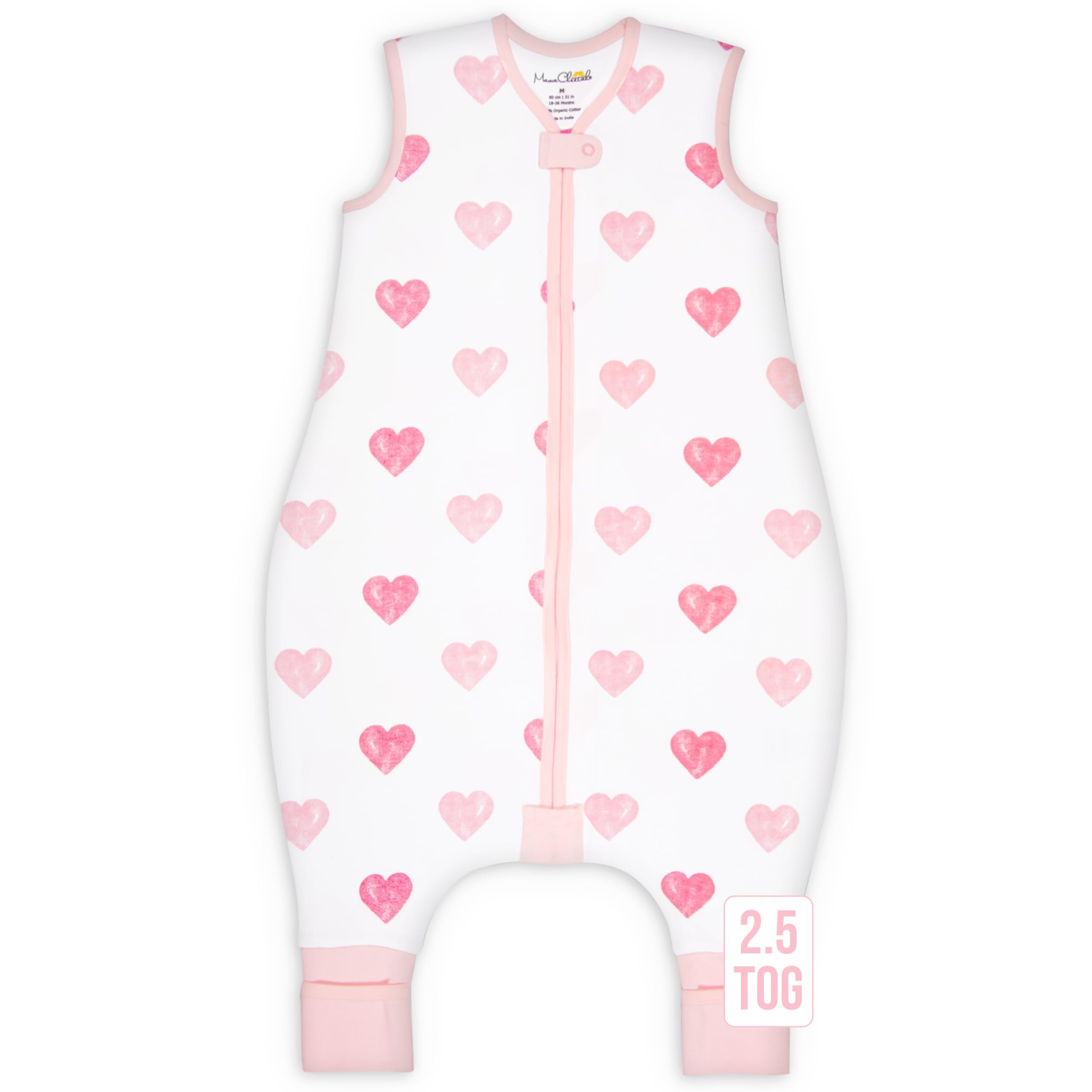 Mama Cheetah Toddler Sleep Sack with Feet 3T-4T, 2.5 TOG Organic Cotton Baby Sleeping Bag with Legs, Winter Baby Wearable Blankets for Early Walker — image 1