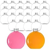 Juice Bottles, 24 Pack 10 Oz Plastic Bottles Mini Beverage Container Juice Containers, Round Flat Bottles Plastic Flask Bottle For Drinks, Milk, Tea, Alcohol, Liquor (10 Oz)