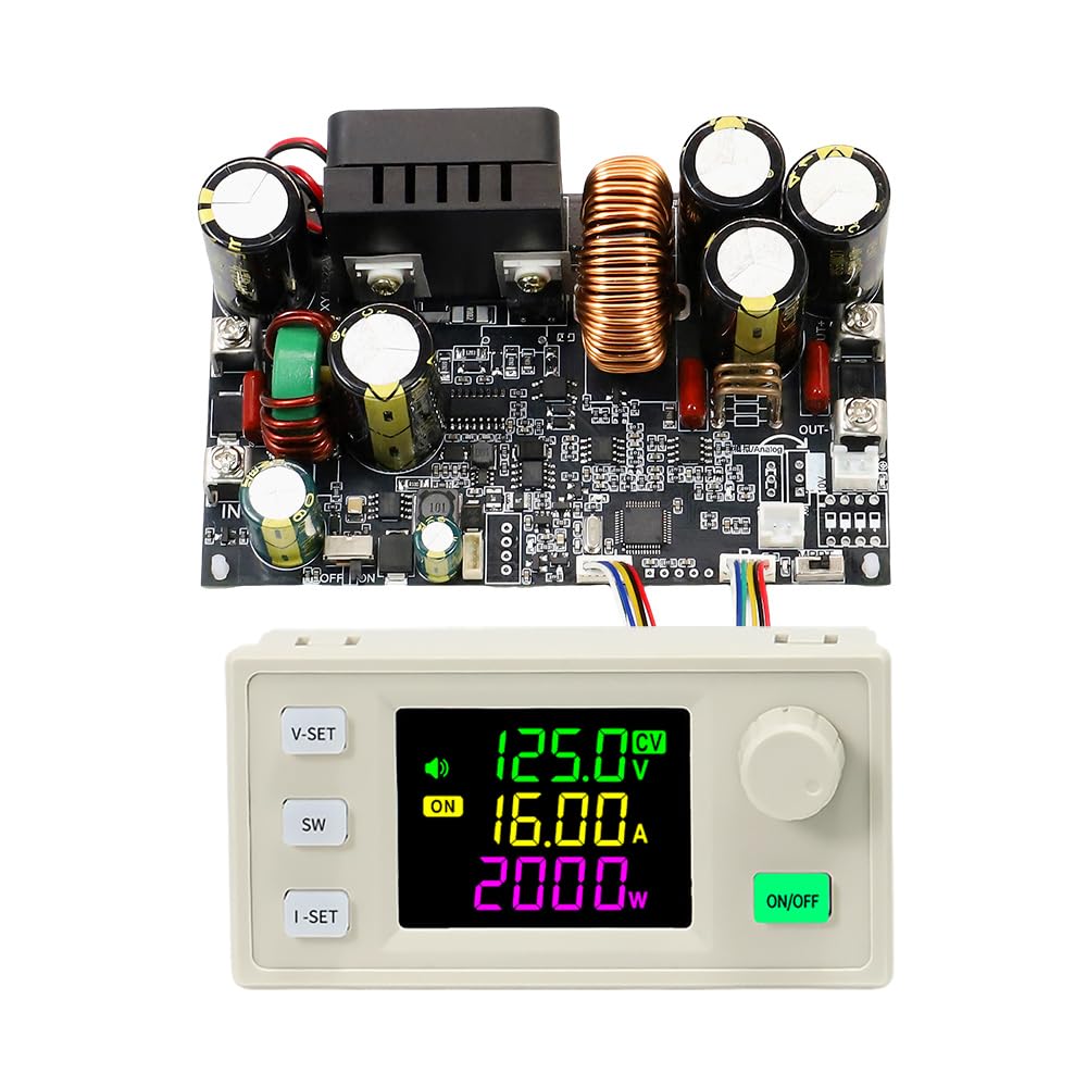 Photo 1 of DC Buck Converter, 12V-140V to 0.5V-125V DC-DC Step Down Module CVCC Adjustable Buck Voltage Converter with LCD Controller
