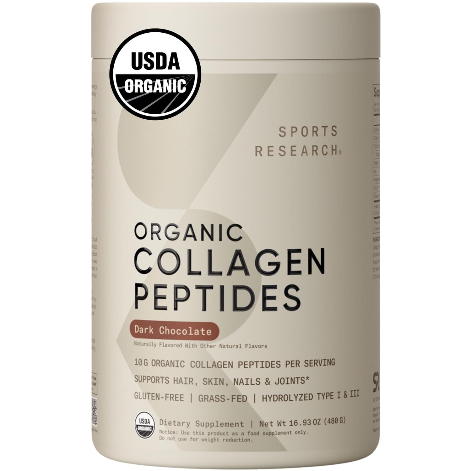 Organic Collagen Peptides (Dark Chocolate)