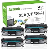 Aztech 4 Packs 05A CE505A Compatible 05A Toner Cartridge Replaces HP 2035 HP 05A CE505A HP Laserjet P2055DN P2035N P2055D P2055X Laserjet P2055 P2035 P2030 P205 2035 2055 Toner Ink Black