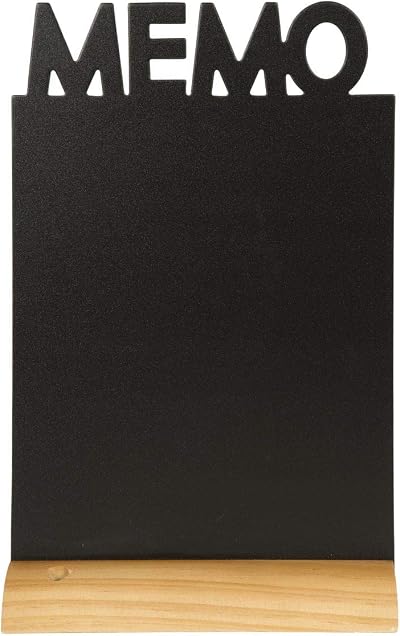 Securit Silhouette Memo Chalk Board - Black/Teak, 35cm x 21cm