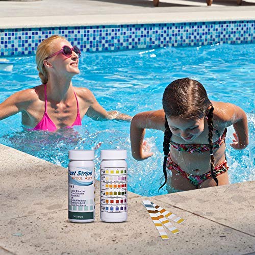 DMight Pool Test Strips, 6-in-1 Water Quality Test Strips, Spa Test Strips for Hot Tubs - Total Chlorine, Free Chlorine/Bromine, pH, Total Alkalinity, Cyanuric Acid, Total Hardness. (2 Pack)