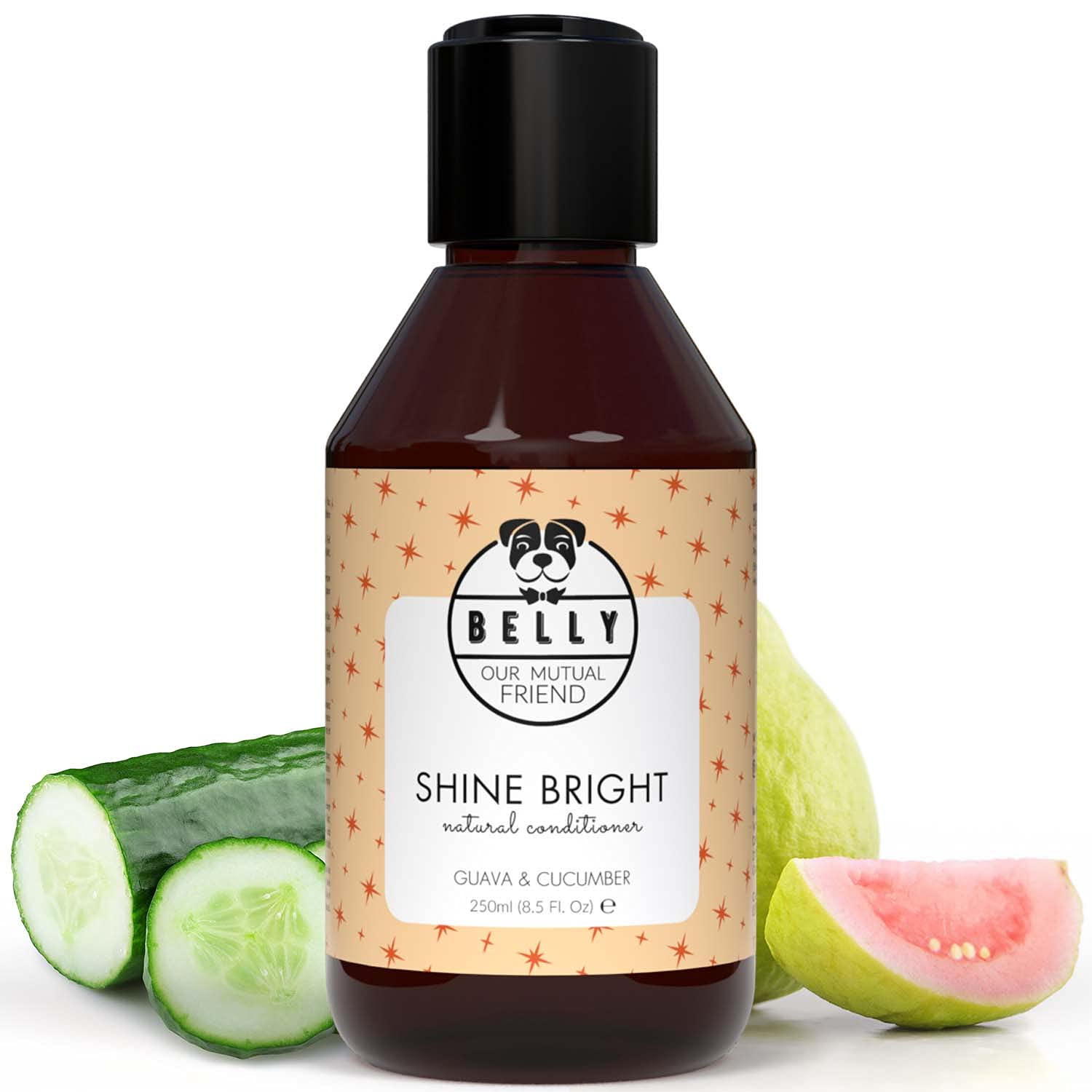 Belly Dog Conditioner - Premium Dog Conditioner for Matted Coats, Tangle-Free Grooming & Shiny Fur - Natural Dog Detangler with Guava & Meadowfoam Oil - Vegan Dog Moisturiser for Dry Skin, 250ml