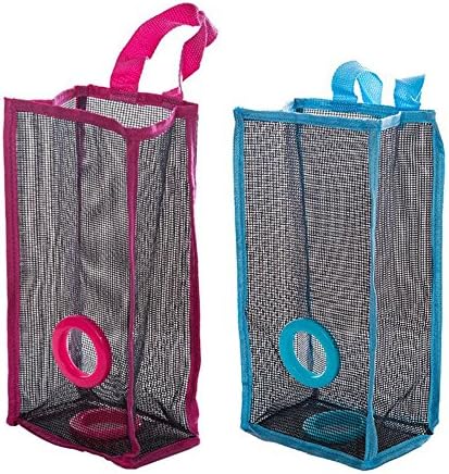 MEGOOD 2Pcs Hanging Organizer Litter Storage Organizer Bag,PP with PVC Hanging Collection Bag for Home Kitchen Bathroom (Red+Blue)