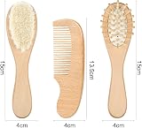 Aolso Baby Hair Brush 3Pcs Wooden Handle Eco Friendly Scalp Care Gift view 2