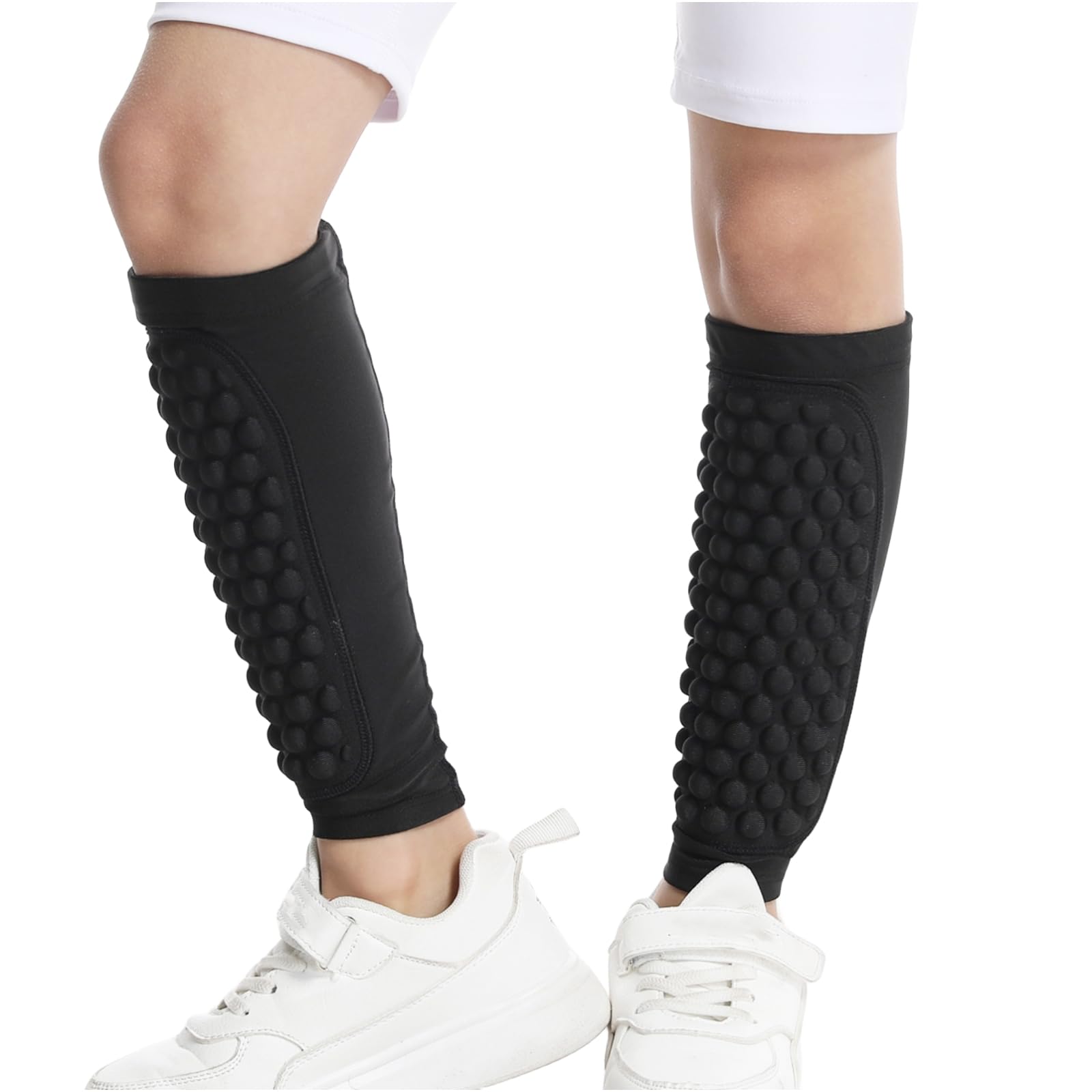 Topeter Kids Shin Guard Sleeves, Soccer Protective Gear for Boys and Girls, Support for Shin Splint for Boxing, Kickboxing, MTB 1 Pair YS