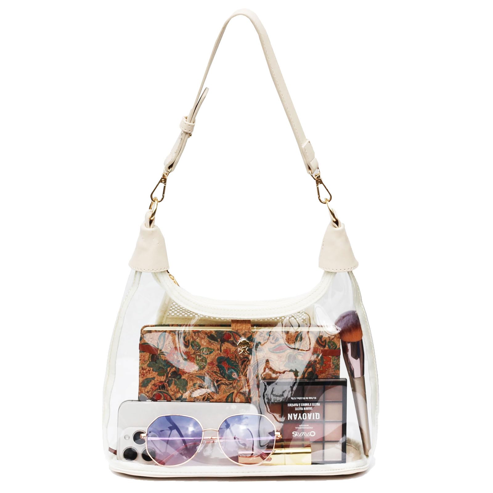 Photo 1 of ***SEE NOTES***Clear Shoulder Bags for Women, Stadium Approved Cute Hobo Tote Crossbody Handbag Mini Clutch Purse (White)