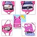 Moonwind Polka Dots Bow 3pcs Kids Book Bag School Backpack Handbag Purse Set for Girls Teen (Rose)