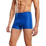 TSLA Men's Square Leg Swimsuit Jammers, Quick Dry Compression Swim Briefs, UPF 50+ Athletic Training Splice Swim Shorts