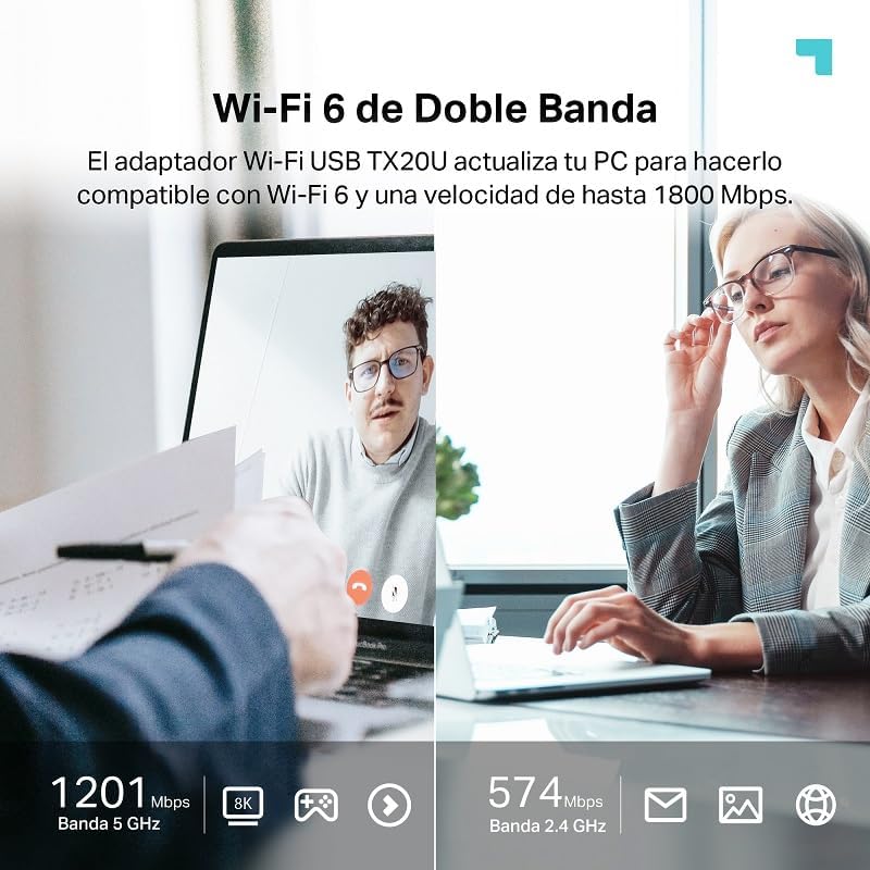TP-Link Archer TX20U | Adaptador USB WiFi6|AX1800 Dual-Band|1201 Mbps (5 GHz) e 574 Mbps (2,4 GHz)|OFDMA e MU-MIMO| USB3.0 |WPA3 |Compatível com Windows 11/10