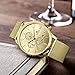 Baogela Mens Gold Tone Stainless Steel Chronograph Calender Alloy fashion Quartz Wrist Watch