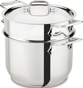 All-Clad E414S6 Stainless Steel Pasta Pot and Insert Cookware