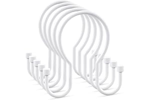 Goowin Shower Curtain Hooks, Simple Shower Curtain Rings, Sturdy Shower Curtain Hangers, Double Hook Shower Curtain Hooks, Sm