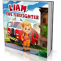 Personalized Story Book by Dinkleboo -"The Firefighter" - for Kids Aged 0 to 8 Years Old - A story about a child's dream to b