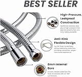 ZOTTI Shower Hose 2m Stainless Steel Replacement Universal 1/2" Fitting view 3
